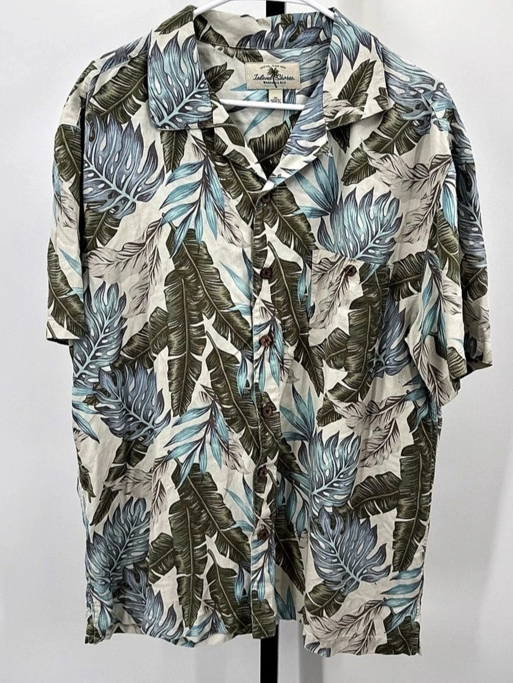 Island Shores Men's Silk Tropical Print Shirt XL Like New